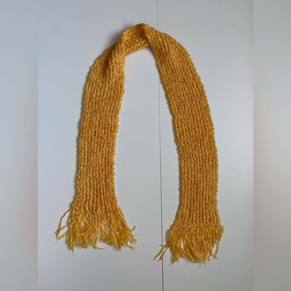 Winter Knit Yellow Scarf